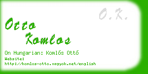otto komlos business card